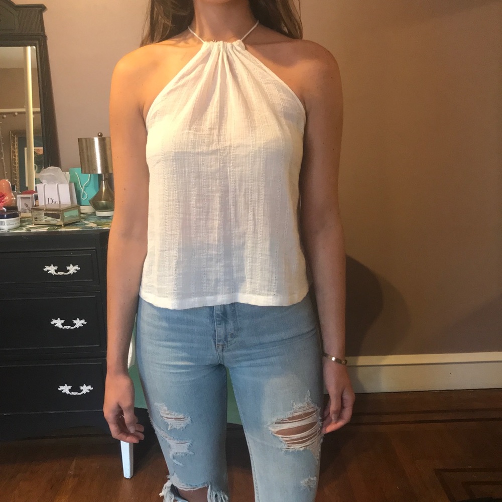 Aerie Linen High Neck Linen Tank size M